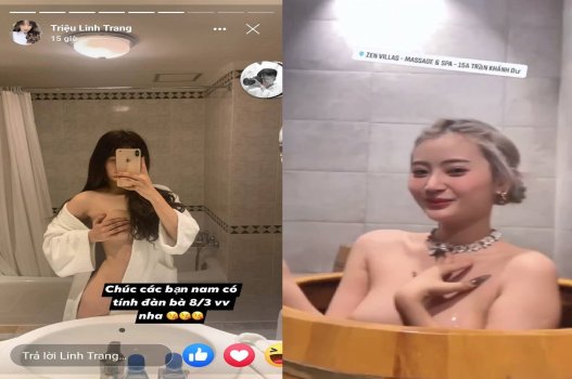 Clip sexy khẩu dâm Triệu Linh Trang ngực to